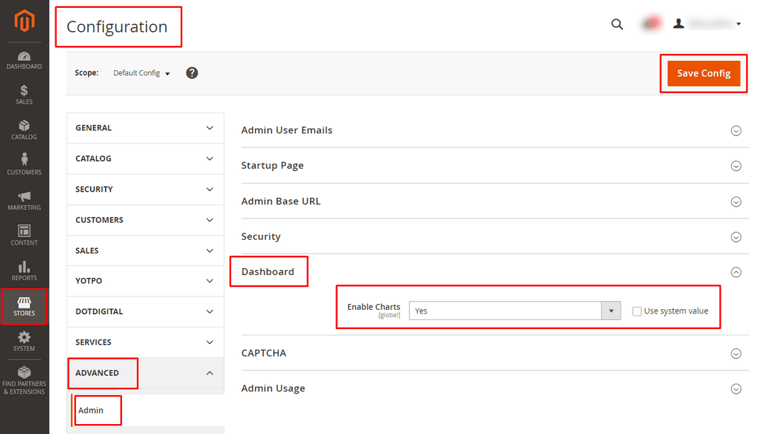 An image showing the interactive headless Magento backend. 