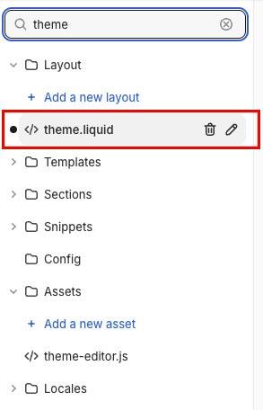 Shopify Select theme liquid file