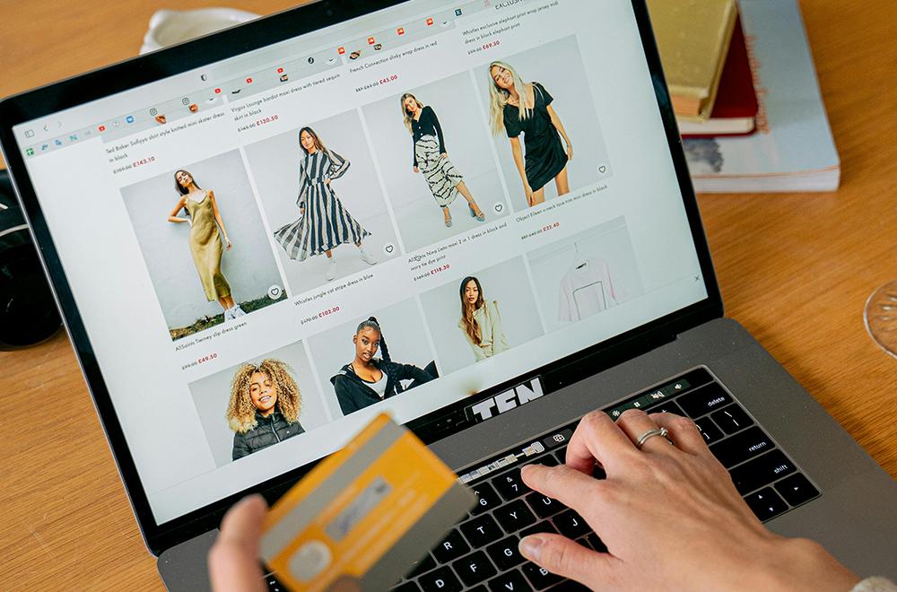 Photograph of a laptop showing performance marketing analytics.