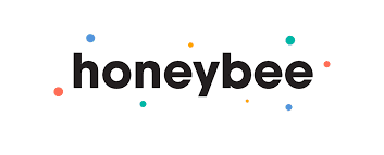 Honeybee Health logo spelled out in black text white background and colorful bubbles around the text.