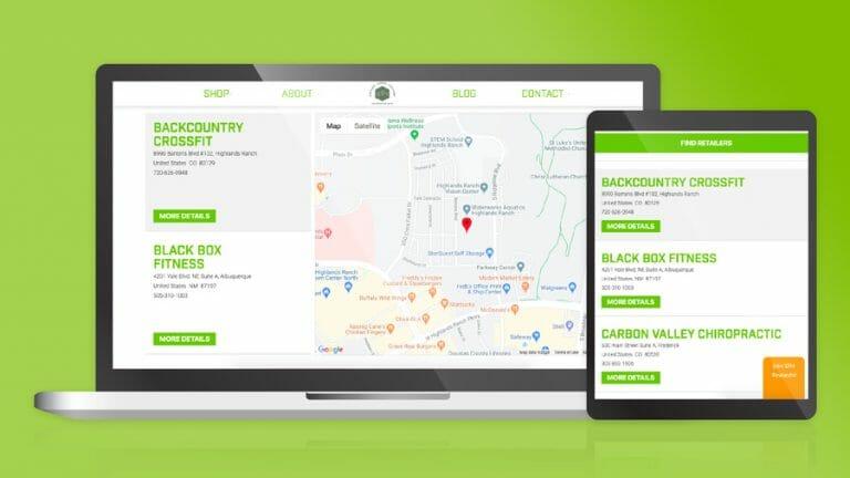 Screenshot of SFH's Store Locator tool.